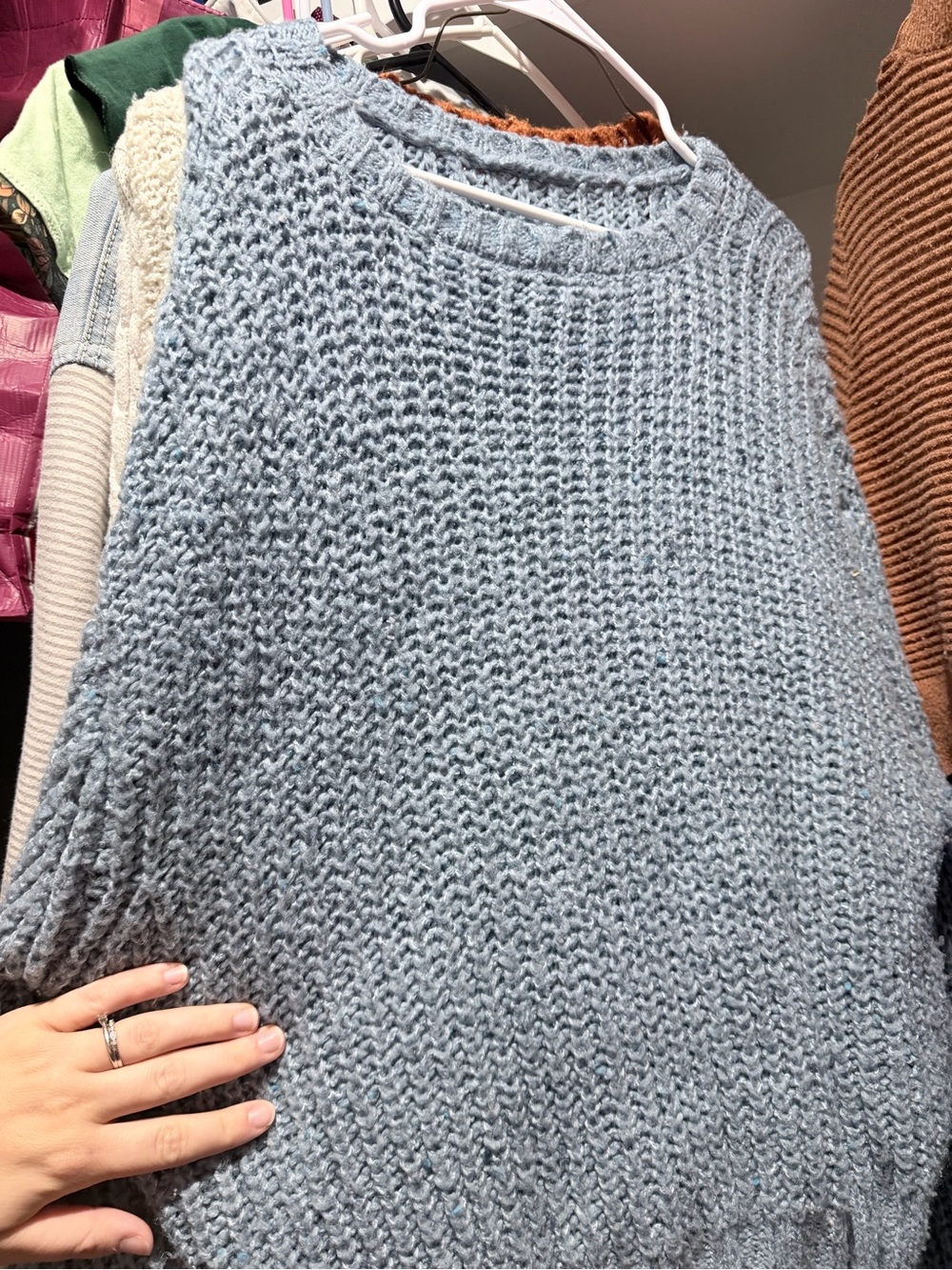 Cozy Light Blue Chunky Knit Women's Sweater